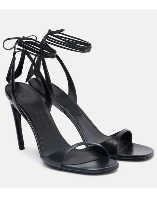 The Attico Black Ora 95 Leather Sandals