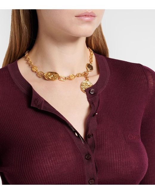Chloé Purple Wool Henley Shirt