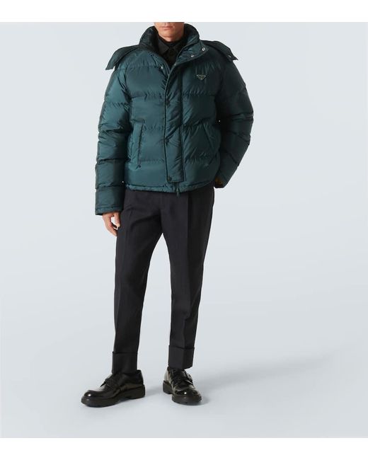Prada Daunenjacke Aus Re-Nylon in Green für Herren