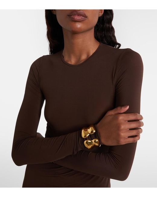 Wardrobe NYC Brown Sheer Bodysuit