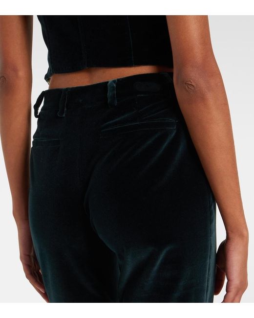Etro Blue Cotton Velvet Flared Pants