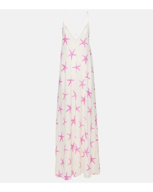 Valentino Pink Printed Silk Gown