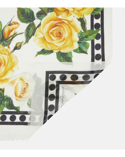 Sciarpa con stampa floreale di Dolce & Gabbana in Metallizzato | Lyst