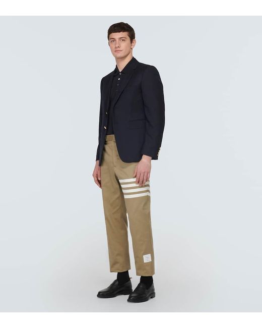 Thom Browne Blue Rwb Stripe Cotton Polo Shirt for men