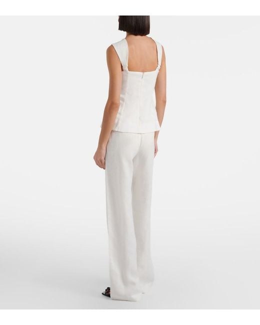 Faithfull The Brand White Ilride High-Rise Linen Straight Pants