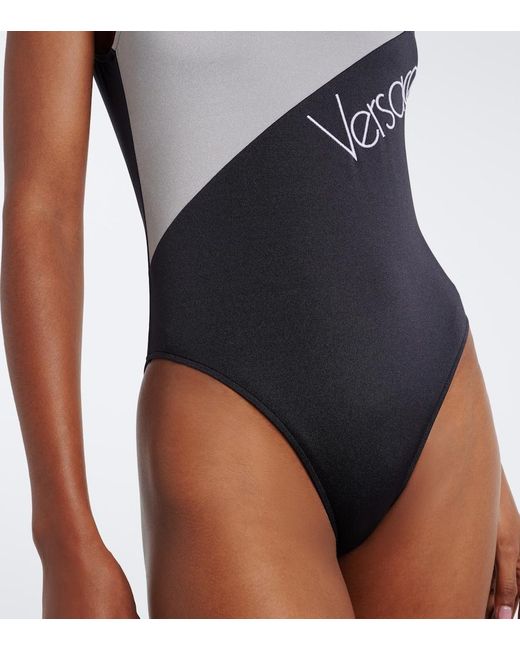 Versace Blue Logo Swimsuit