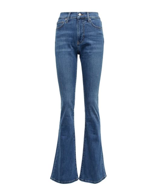 Veronica Beard Denim High-Rise Flared Jeans Beverly in Blau Damen Bekleidung Jeans Schlagjeans 