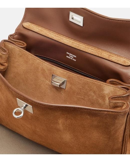 Balenciaga Brown Rodeo Small Suede Top-Handle Bag