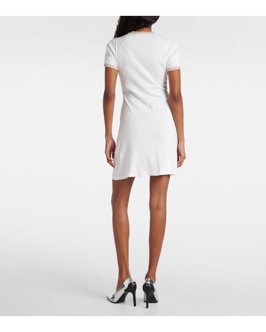 Courreges White Logo Cotton Minidress