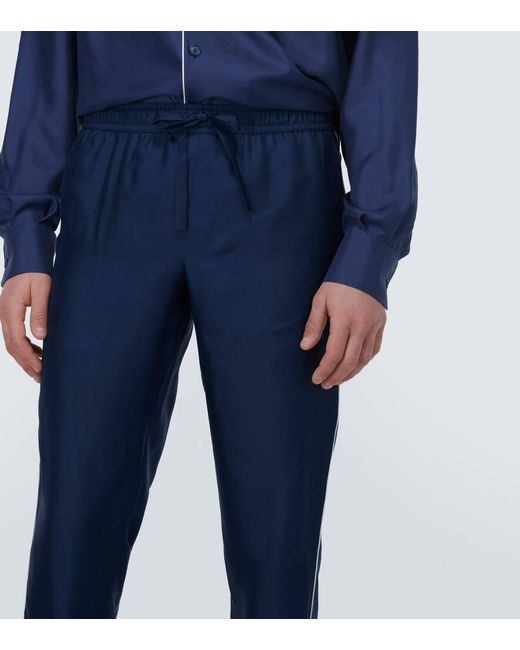 Dolce & Gabbana Pyjama-Hose aus Seide in Blue für Herren