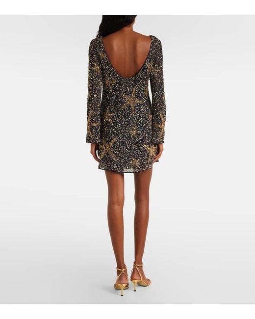 Rixo Black Ilse Sequined Minidress