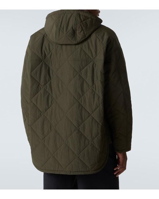 Comme des Garçons Green Corduroy-Trimmed Quilted Hooded Jacket for men