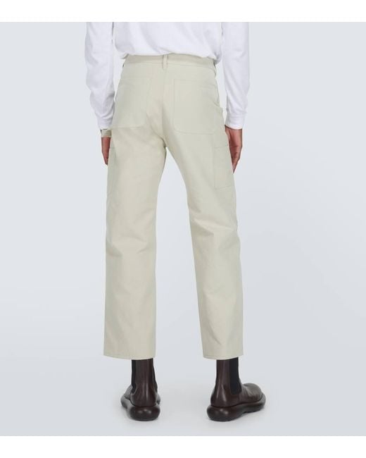 Pantaloni regular in cotone di Auralee in Natural da Uomo