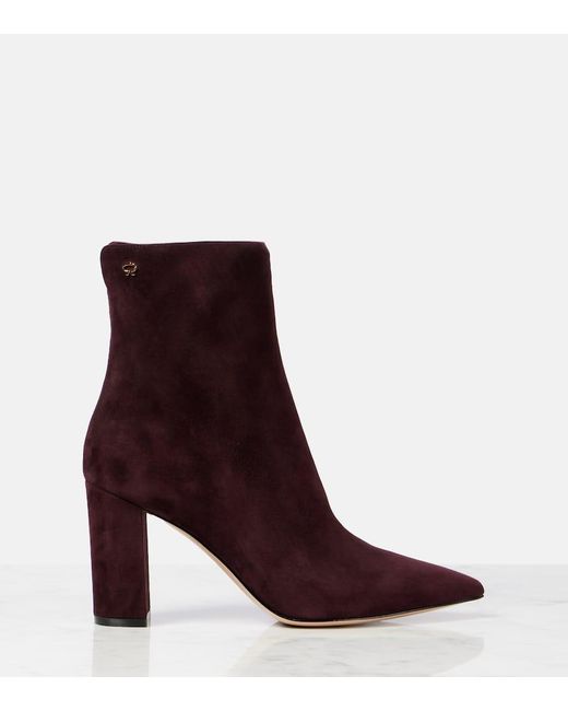 Gianvito Rossi Purple Lyell Suede Ankle Boots