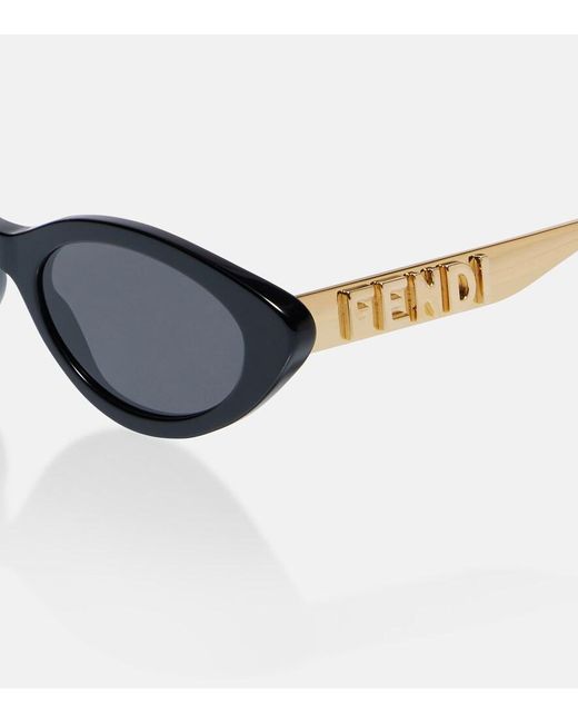 Fendi Blue Graphy Cat-Eye Sunglasses