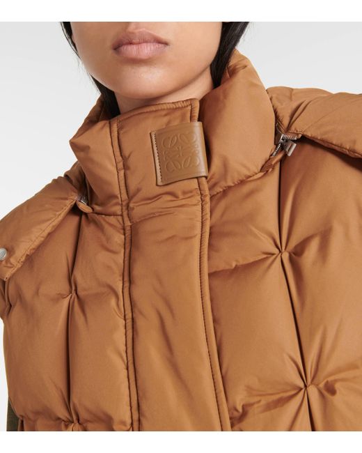 Loewe Brown Luxury Puffer Jacket In Nylon