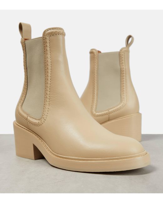 Chloé Natural Mallo Leather Chelsea Boots