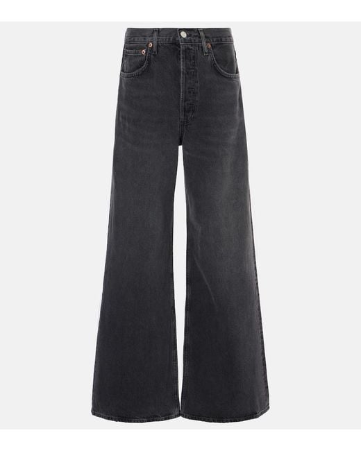 Agolde Blue Dame High-Rise Wide-Leg Jeans