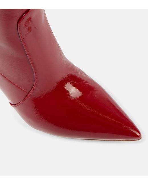 Gianvito Rossi Red Hansen 85 Patent Leather Knee-High Boots
