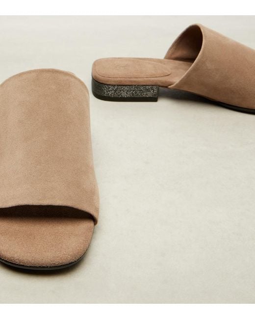 Brunello Cucinelli Brown Suede Sandals