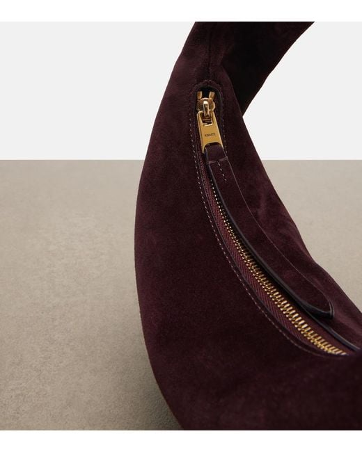 Khaite Purple Olivia Mini Suede Top-Handle Bag