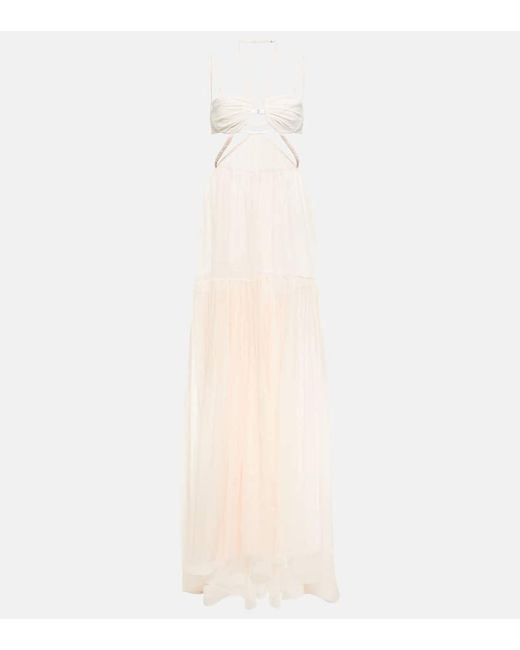 Vestido De Novia En Gasa De Seda Nensi Dojaka de color White