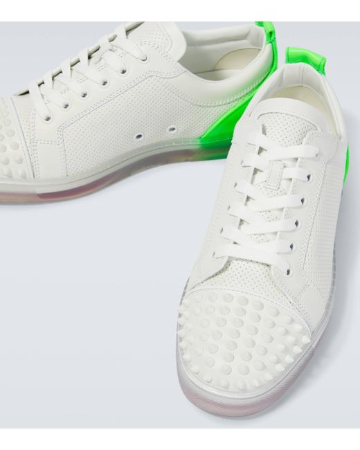 Christian Louboutin Green Louis Junior Spikes Sneakers for men