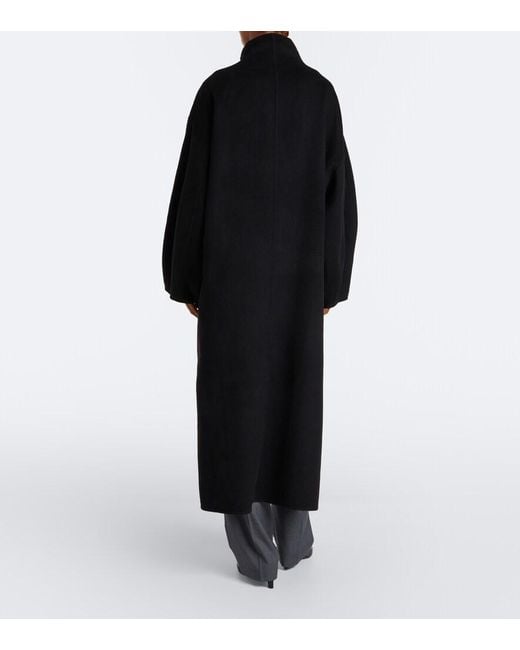 Frankie Shop Black Leroy Wool-Blend Coat