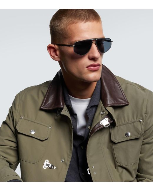 Brunello Cucinelli Blue Aviator Sunglasses for men