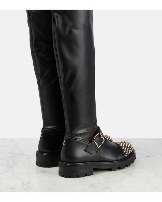 Jimmy Choo Black Biker Ii Knee-High Boots