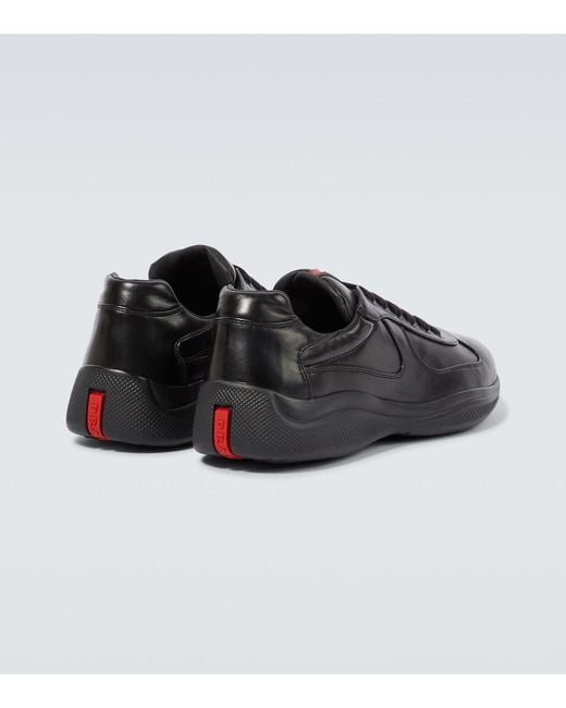 Prada Black America's Cup Leather Sneakers for men