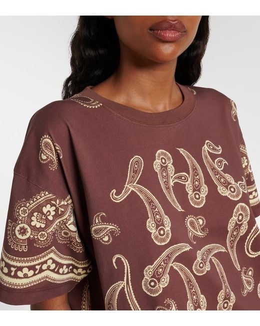 The Attico Brown Bandana Oversized Cotton Jersey T-Shirt