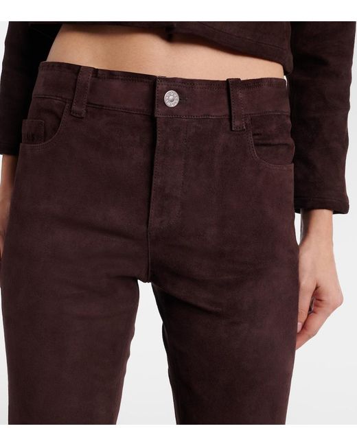Stouls Purple Dean 22 Suede Flared Pants