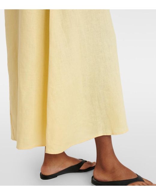 Asceno Yellow Tallin Linen Maxi Dress