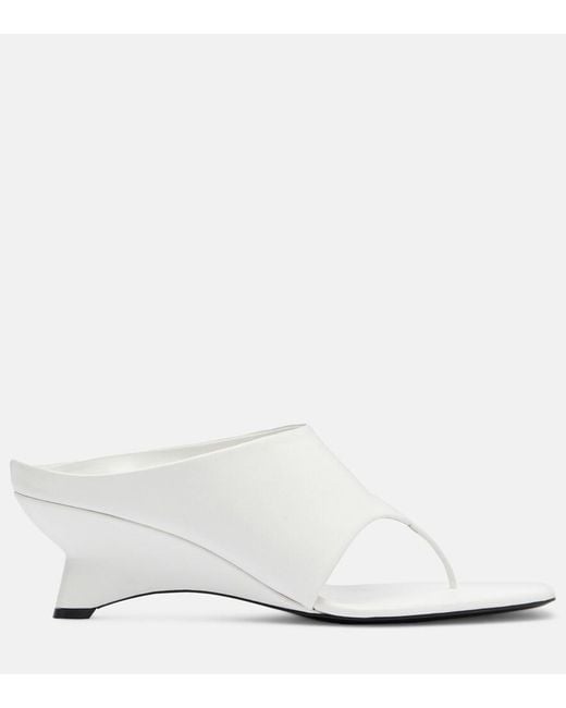 Khaite White Marlow 55 Leather Mules