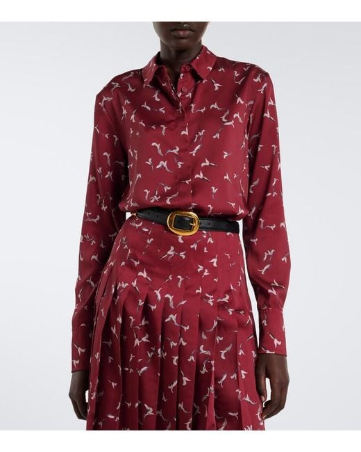 Altuzarra Red Chika Printed Satin Shirt