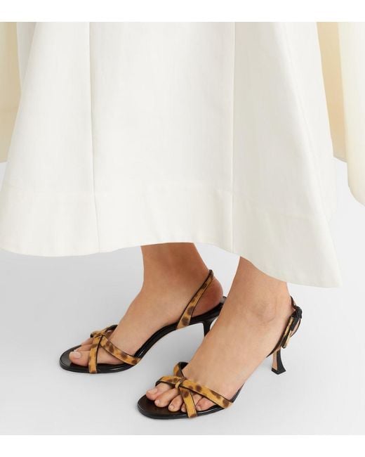 Jimmy Choo Metallic Elsy 70 Calf Hair-Trimmed Leather Sandals
