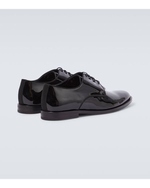 Dolce & Gabbana Black Patent Leather Derby Shoes for men