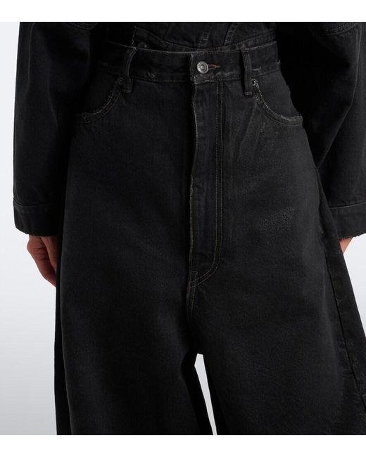 Balenciaga Black Mid-Rise Barrel-Leg Jeans
