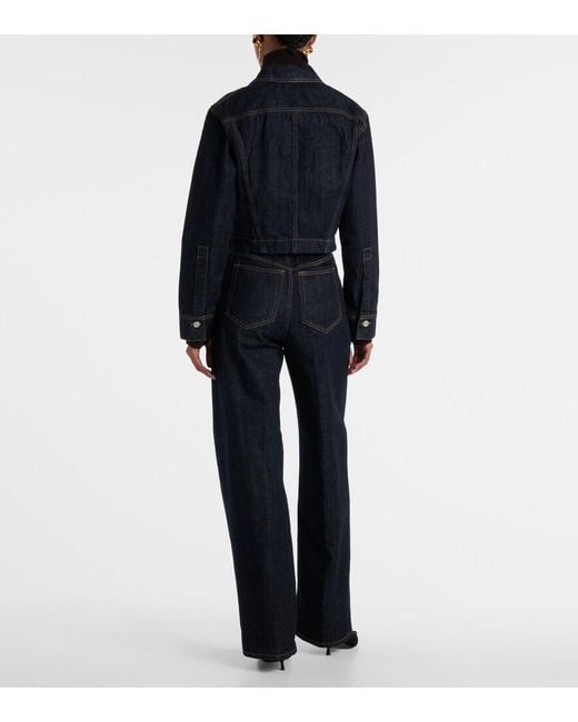 Victoria Beckham Blue Cropped Denim Jacket