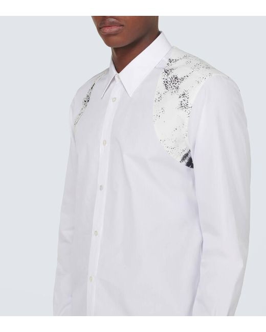Alexander McQueen Hemd Fold Harness aus Baumwollpopeline in White für Herren