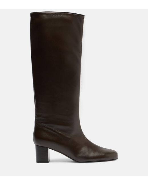 Totême Black Downtown Leather Knee-High Boots