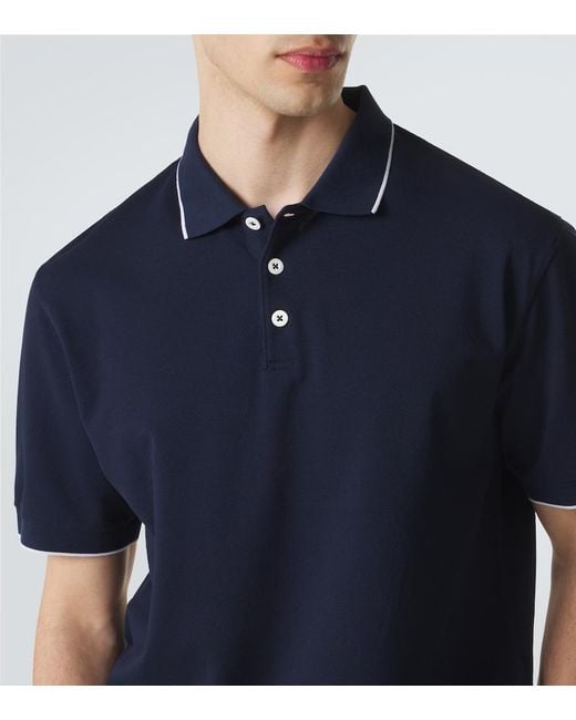 Giorgio Armani Blue Cotton Pique Polo Shirt for men