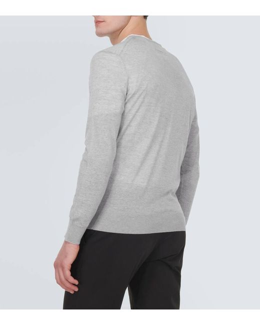 Zegna Gray Wool Sweater for men
