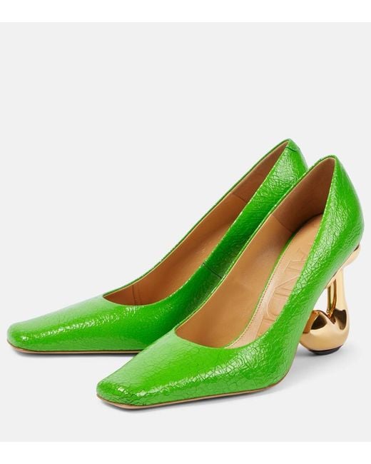 J.W. Anderson Green Jw Bubble Heel Leather Pumps