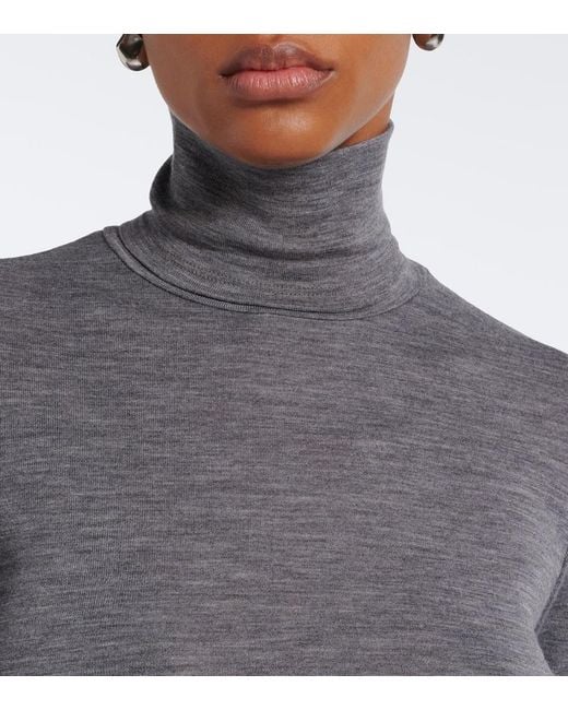 Rohe Gray Wool Jersey Turtleneck Top