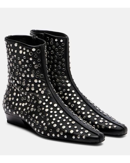 Staud Black Ankle Boots Wally Aus Leder