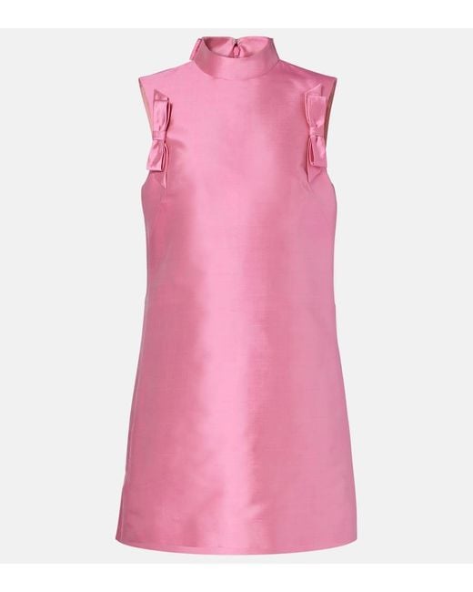 Valentino Pink Silk Shantung Minidress