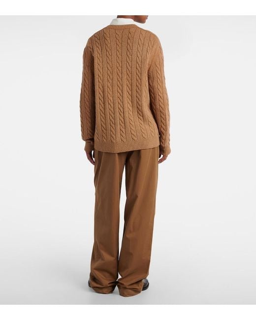 The Row Brown Loneke Virgin Wool Cardigan