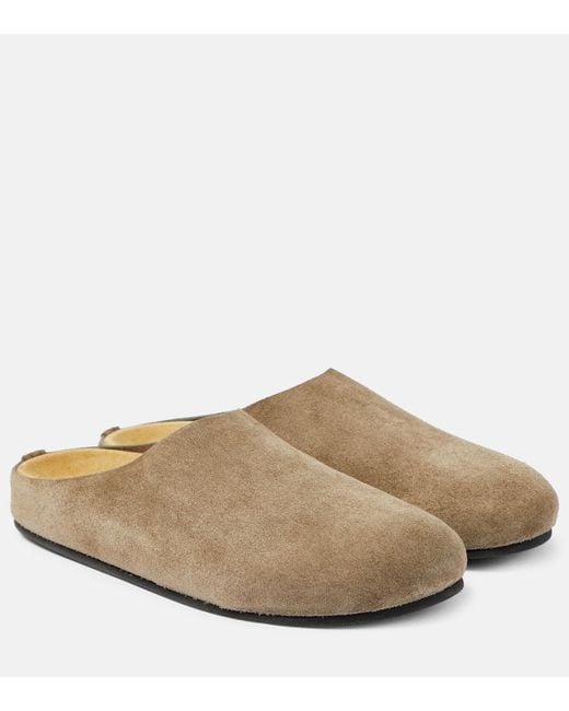 The Row Brown Hugo Suede Mules